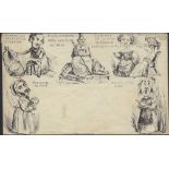 GB: Unused 1840 QV Spooner Mulready-caricature envelope, No 8.