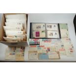 Large box of GB & ROW mint & used defin & commem stamps. Box incl 2 Queen Mother Commemorative Cover