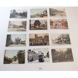 Postcards: Sussex topo including 1906 Vanguard Motor accident at Handcross, various Hersham cards,