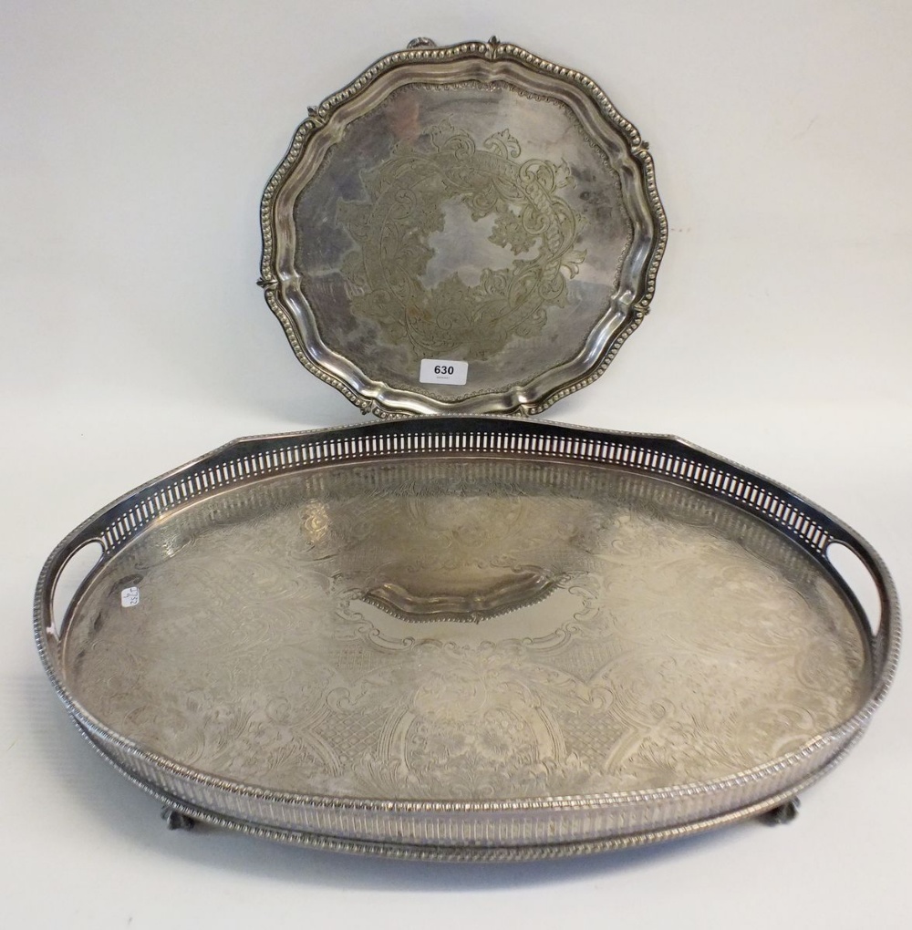 Two silver plated trays