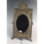 A Mappin and Webb silver photograph frame embossed ornate foliage decoration, London 1987, Britannia