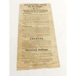 A printed leaflet relating to The Corn Laws 'Anti Bread - Tax Tracts' 1840