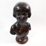 Mary Thornycroft - bronze bust of Princess Helena, signed and dated 1848, 25cm