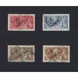 GB: KGV De La Rue "Seahorses" 2/6d to 10/- used higher values - SG 406 & 408, 409 & 413 Cat £1750.