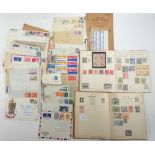 Box-File of 2 school-boy stamp albums with GB, Br Empire & ROW defin/commem both mint & used, mainly