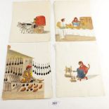 An early 19th century Indian group of watercolours and a scrap book of assorted watercolours,