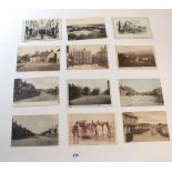 Postcards: Cheshire and N W Counties (with 6 x Isle of Man) topo range including street scenes at