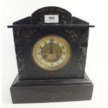 A Victorian slate mantel clock, 31cm tall