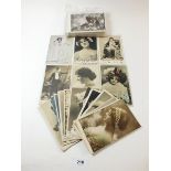 Postcards: stage celebs including (Mrs) Langtry, Forbes Robertson, Ellaline Terriss etc. mostly