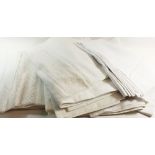 A set of four fine quality German linen top sheets with crochet borders and buttonholes plus two