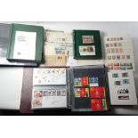 Box of 6 stamp albums and booklets/commems of decimal FV £35+. Two albums mainly GB QEII purposed