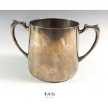 A Mappin and Webb silver plated military two handled cup