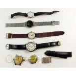 A group of gentleman's wrist watches, including a Buren gents watch