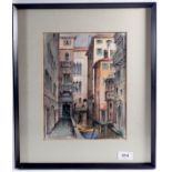 R D Usherwood - watercolour of Venice, 27 x 21cm