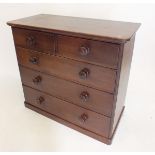 A Victorian mahogany chest of two short and three long drawers, 102cm wide