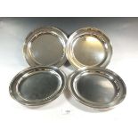 Four Old Sheffield silver plate dinner plates, 23cm, circa 1800
