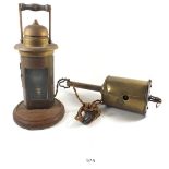 An old lantern and a bottle jack
