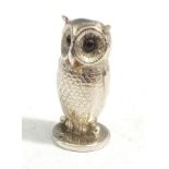 An antique silver miniature seal in the form of an owl by Sampson and Morden, Chester 1907