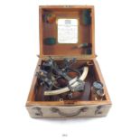 A Hezzanith sextant boxed with certification to lid and various lenses