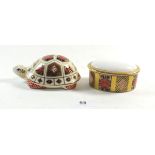 A Royal Crown Derby Imari tortoise and an oval box