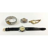 A vintage Accurist gents wrist watch and three other watches