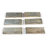 A set of six silver 'Rizla' paper holders, Birmingham 1989