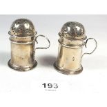 Two silver Victorian pounce pots, 52g