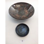 A studio pottery bowl and a Minehead pottery bowl
