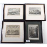 A set of four small engravings of local scenes in Tintern, Newport and Hereford
