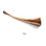 A copper hunting horn