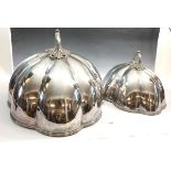 Two large silver plated meat covers