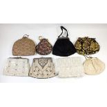 A group of eight vintage evening purses