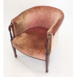A Victorian pink upholstered tub chair