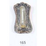 A silver mounted small Art Nouveau table thermometer