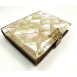 A Victorian small mother of pearl clad photo album - empty