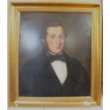A 19th century oil on canvas portrait of a Victorian gentleman, 59 x 49cm