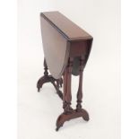 A Victorian mahogany Sutherland table on twin turned supports, 60cm wide