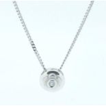 A 9 carat white gold pendant and chain set diamond, boxed