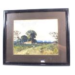 Attila Edward Wesson - watercolour landscape with cottage 'near Stratford upon Avon' unsigned but