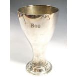A Swedish silver vase/goblet engraved 'Bob' 230g