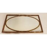 A 19th century gilt rectangular mirror with oval inner frame, 105 x 57cm