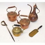 A box of copper and brassware