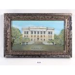 A reverse painting on glass 'Harvard Medical School', 13 x 29cm