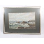 Chas H Branscombe - watercolour coastal scene 1921, signed, 26 x 44cm