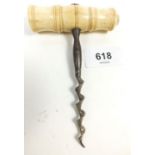 A 19th century bone handled corkscrew