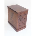 A Victorian mahogany pedestal of three drawers