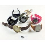 An assortment of seven wrist watches, one a/f