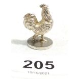 An antique silver miniature seal in the form of a cockerel by Sampson and Morden