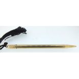 A 9 carat gold retractable pencil, engine turned, approx 7g