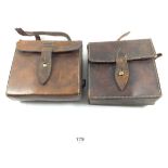 Two leather huntsman sandwich cases